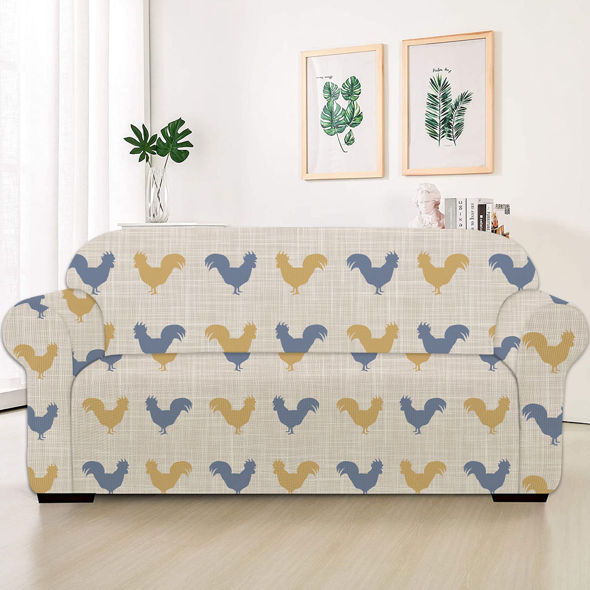 Chicken Silhouette Pattern Sofa Cover
