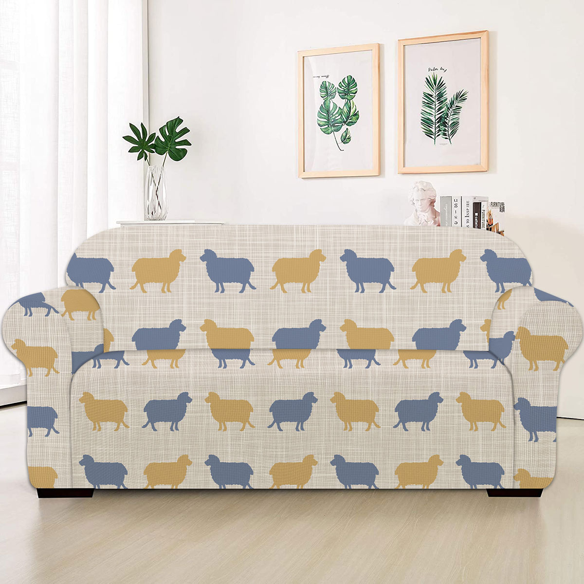 Sheep Silhouette Pattern Sofa Cover