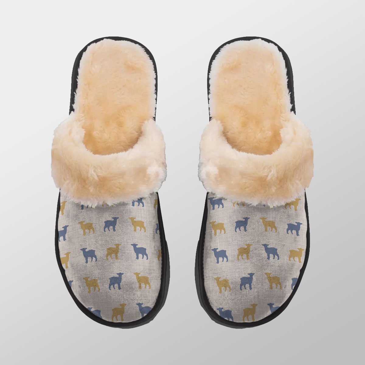 Lamp Silhouette Pattern Home Plush Slippers