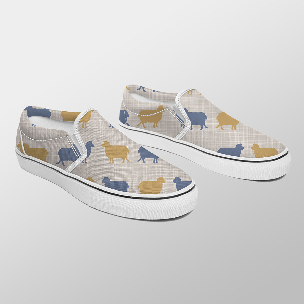 Sheep Silhouette Pattern Slip On Sneakers