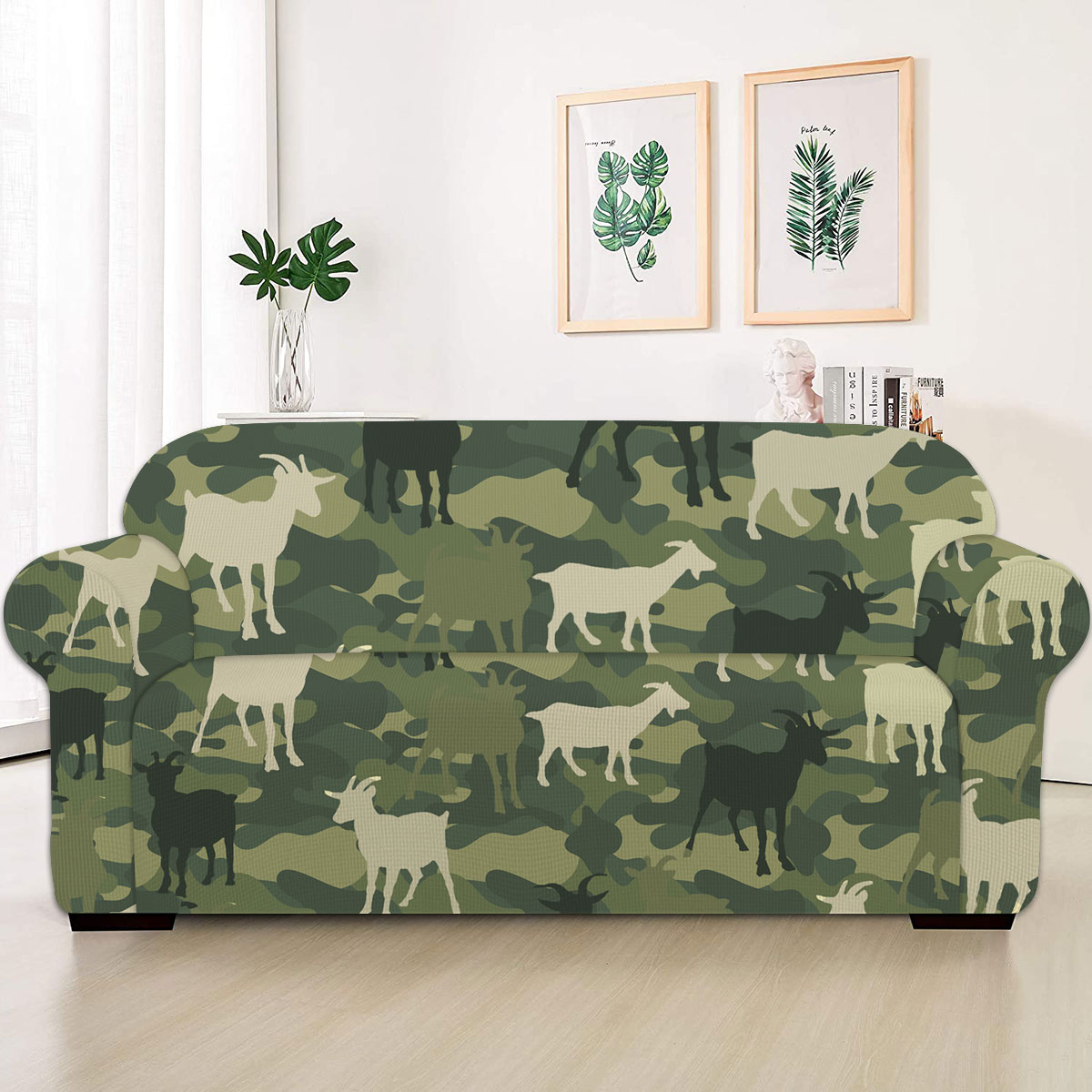 Goat Camo Pattern Sofa Cover
