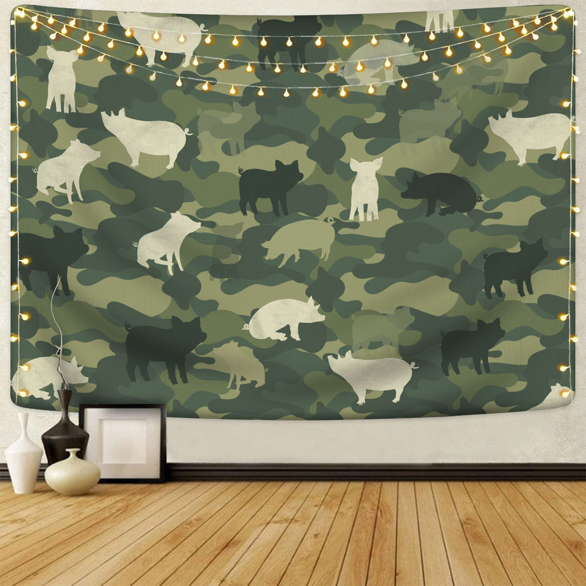 Pig Camo Pattern Tapestry