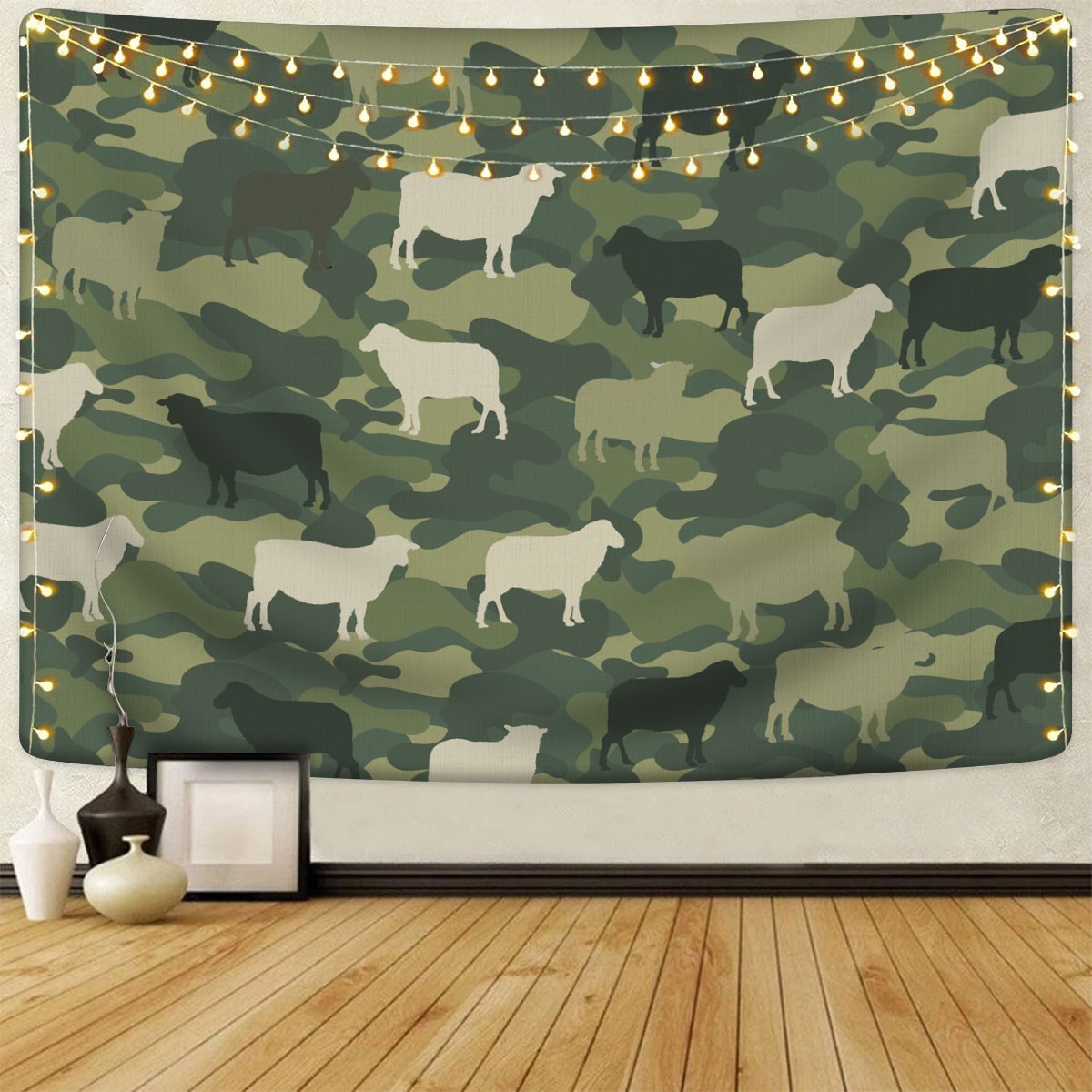 Sheep Camo Pattern Tapestry