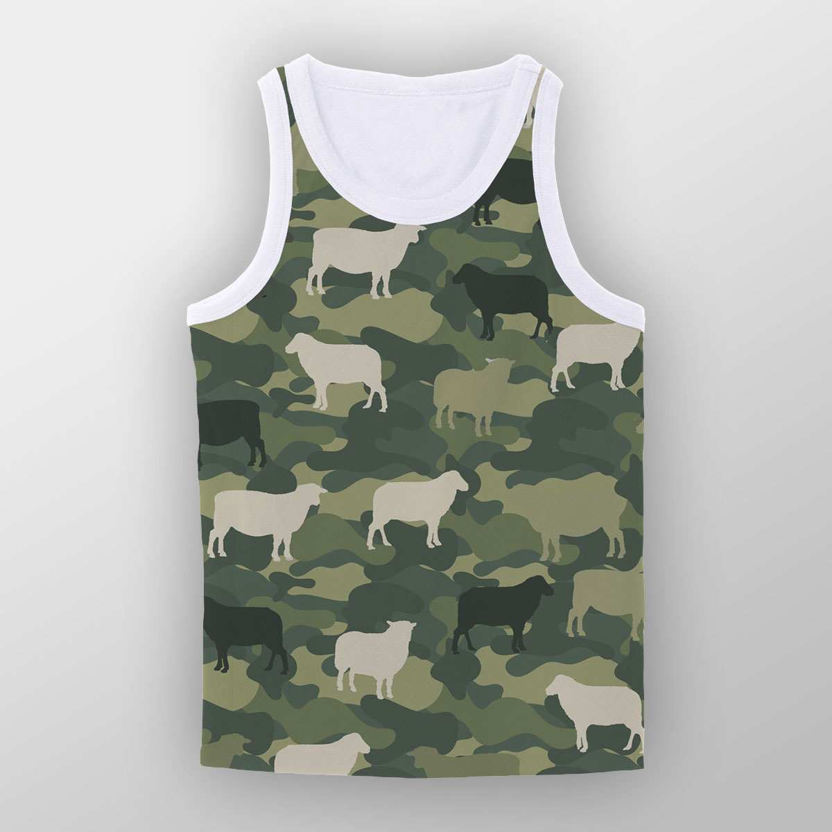 Sheep Camo Pattern Unisex Tank Top