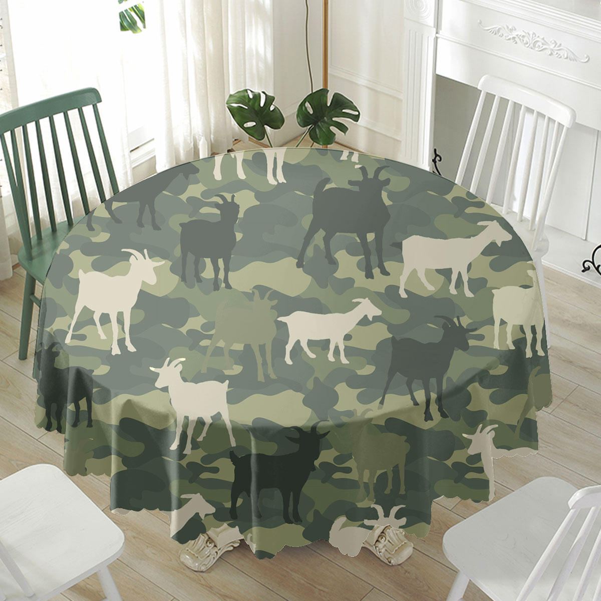 Goat Camo Pattern Waterproof Tablecloth
