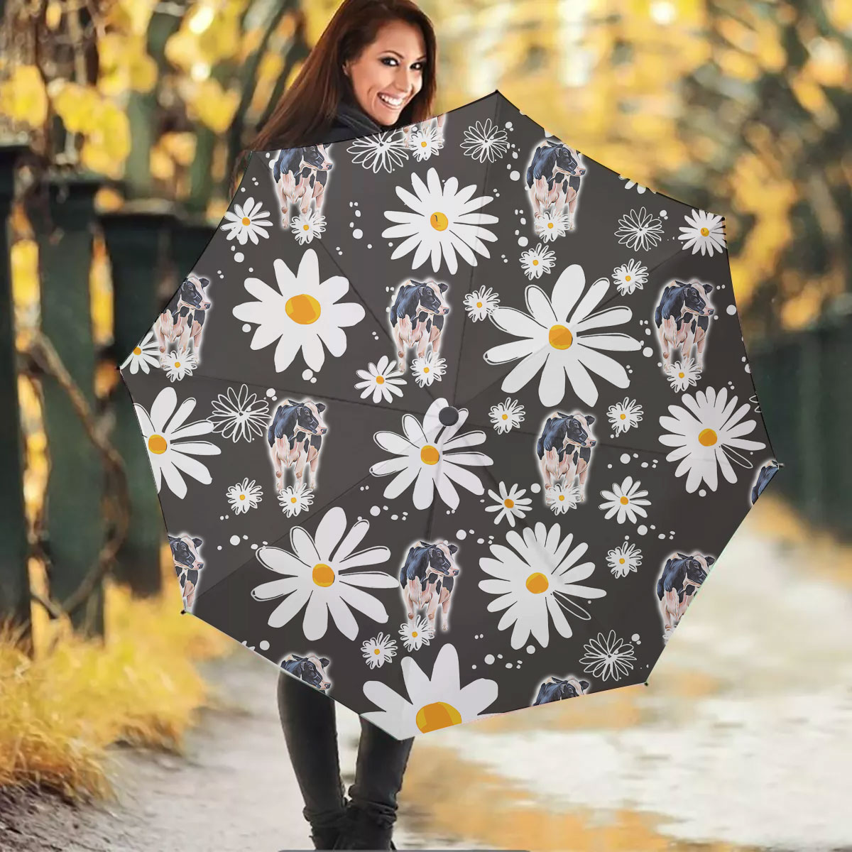 Holstein Daisy Flower Pattern Umbrella