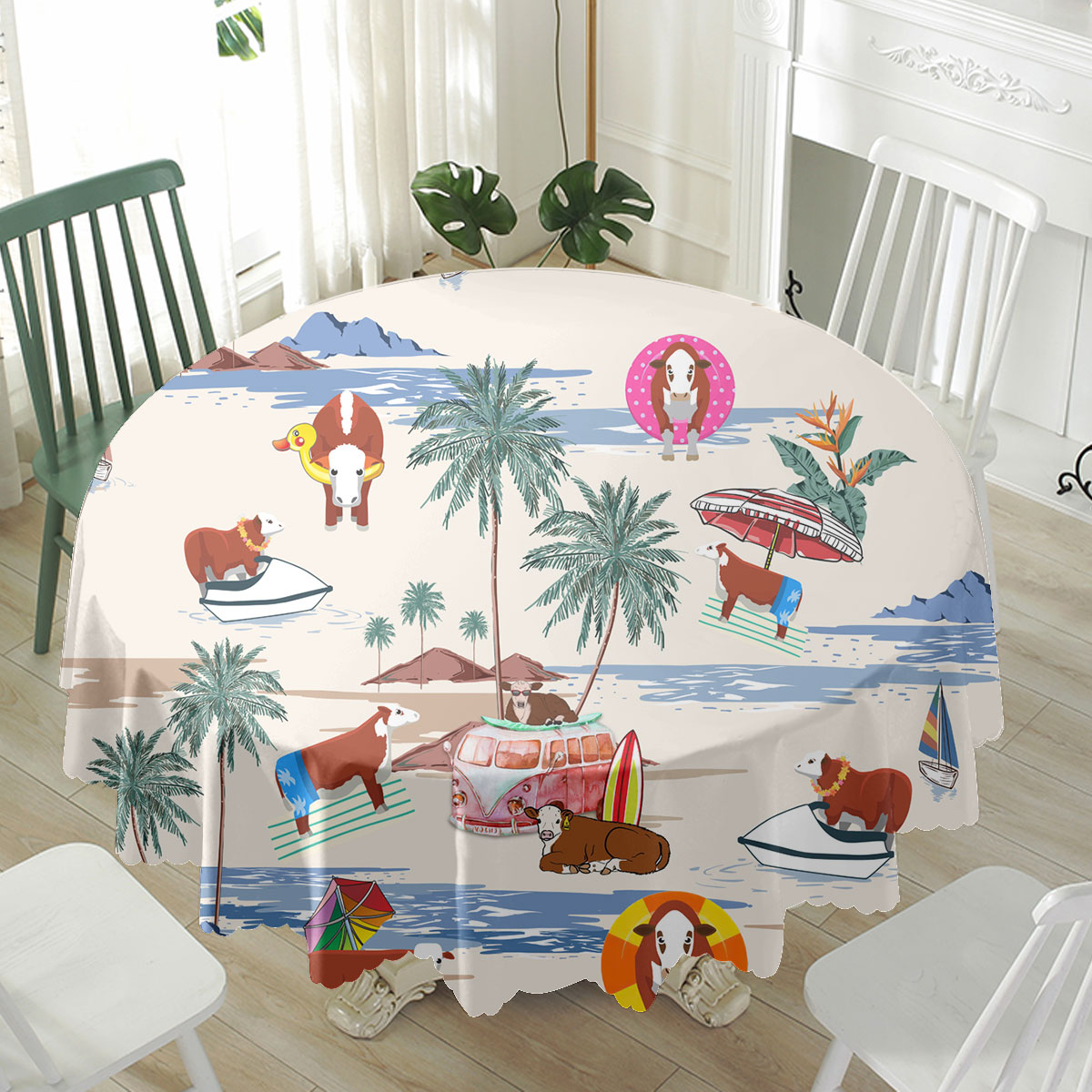 Hereford Summer Beach Pattern Waterproof Tablecloth