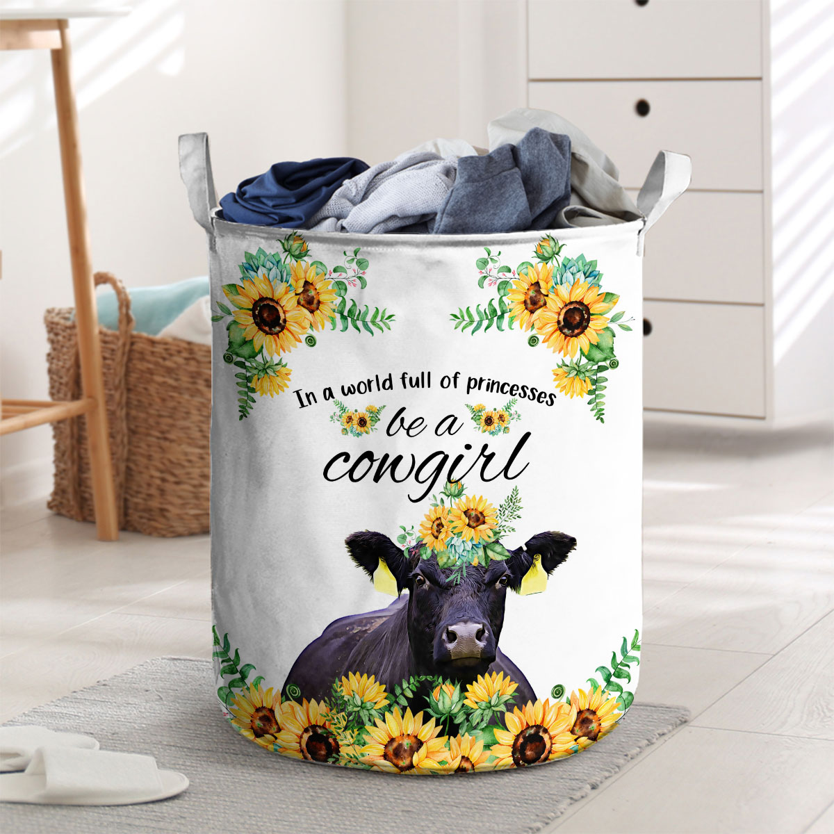 Black Angus Be A Cowgirl Laundry Basket
