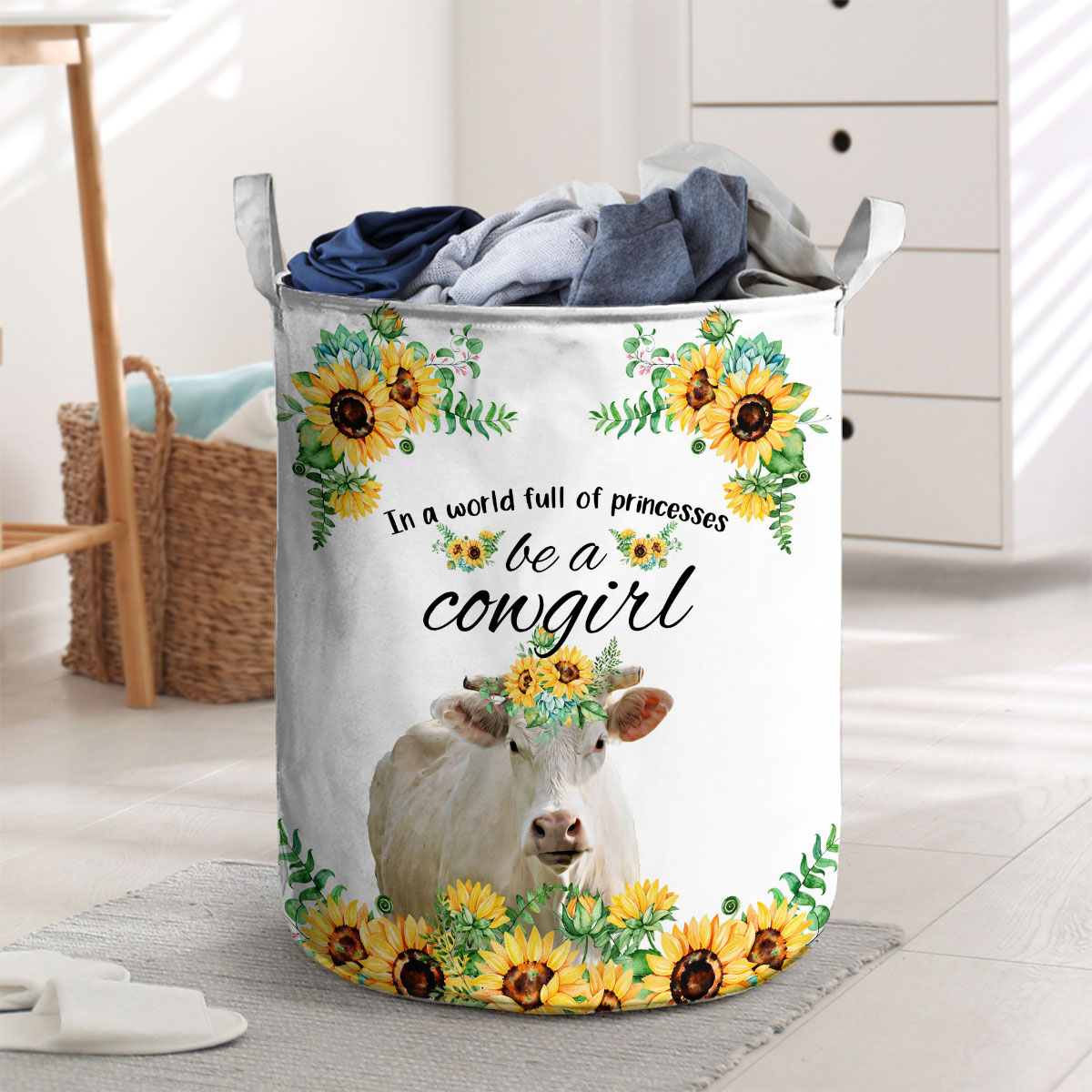 Charolais Be A Cowgirl Laundry Basket