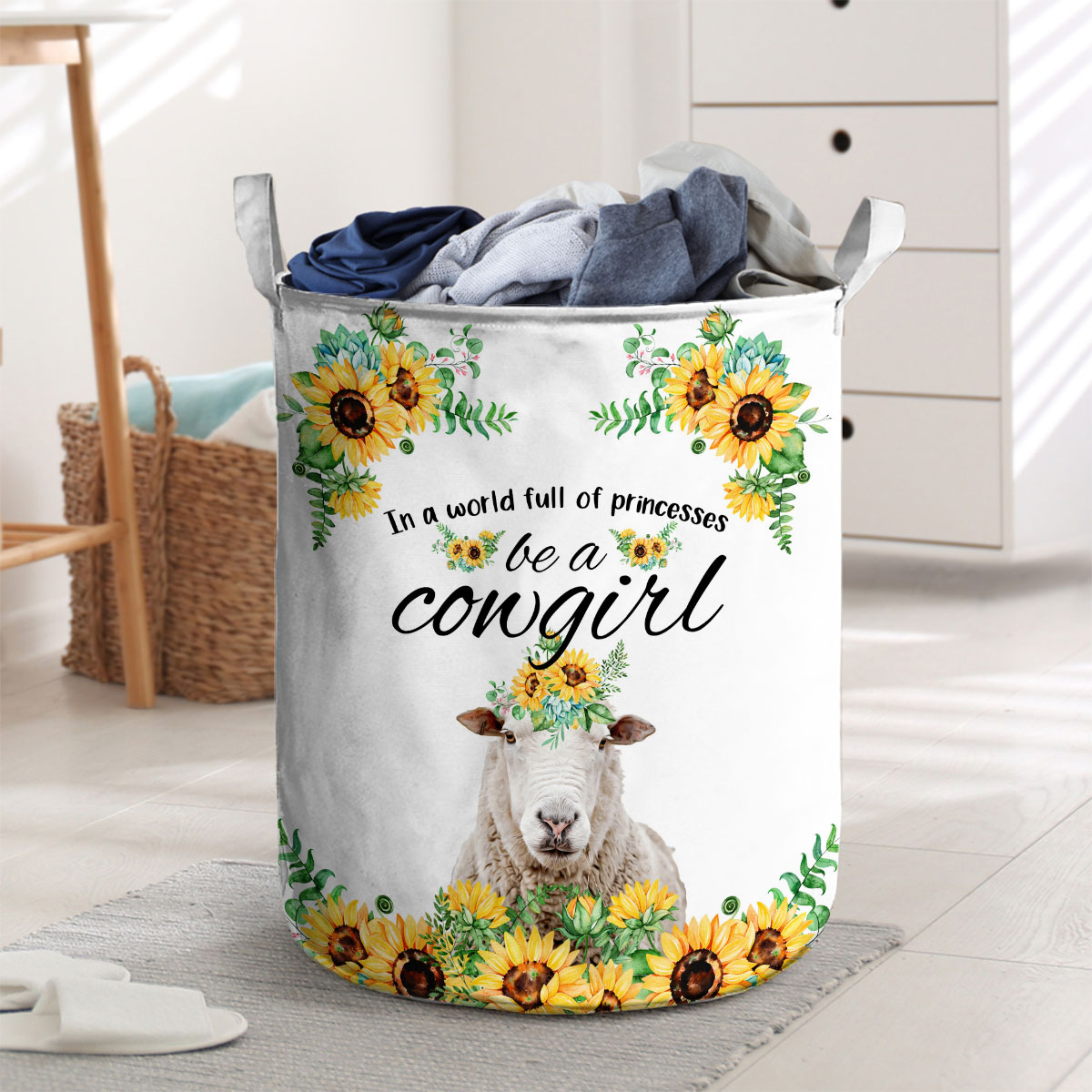 Sheep Be A Cowgirl Laundry Basket