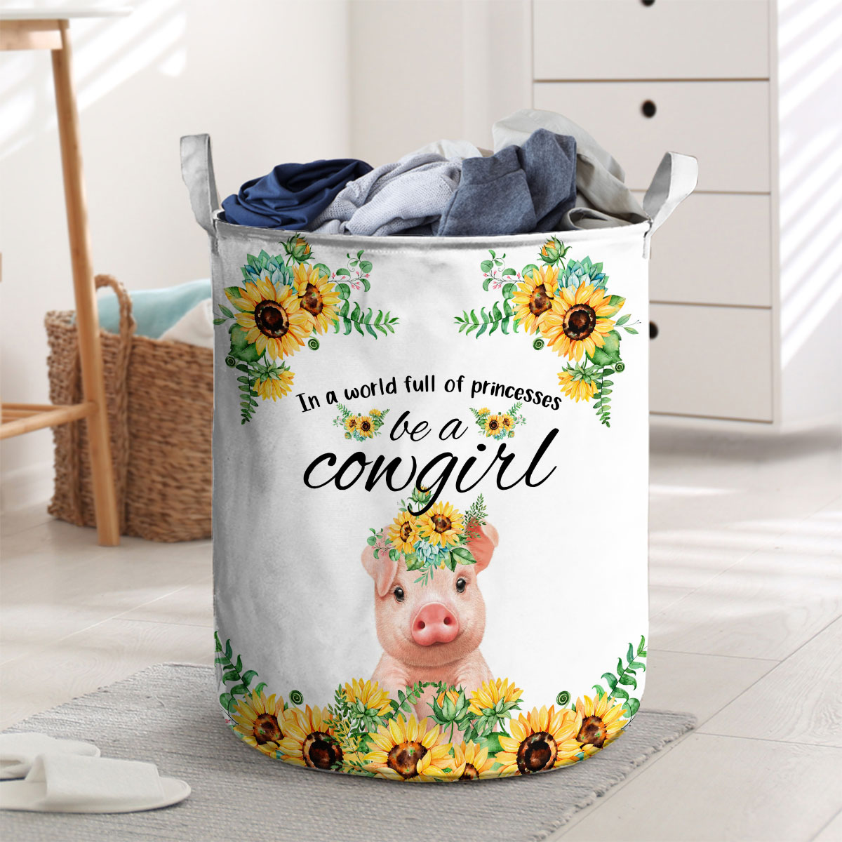 pig Be A Cowgirl Laundry Basket