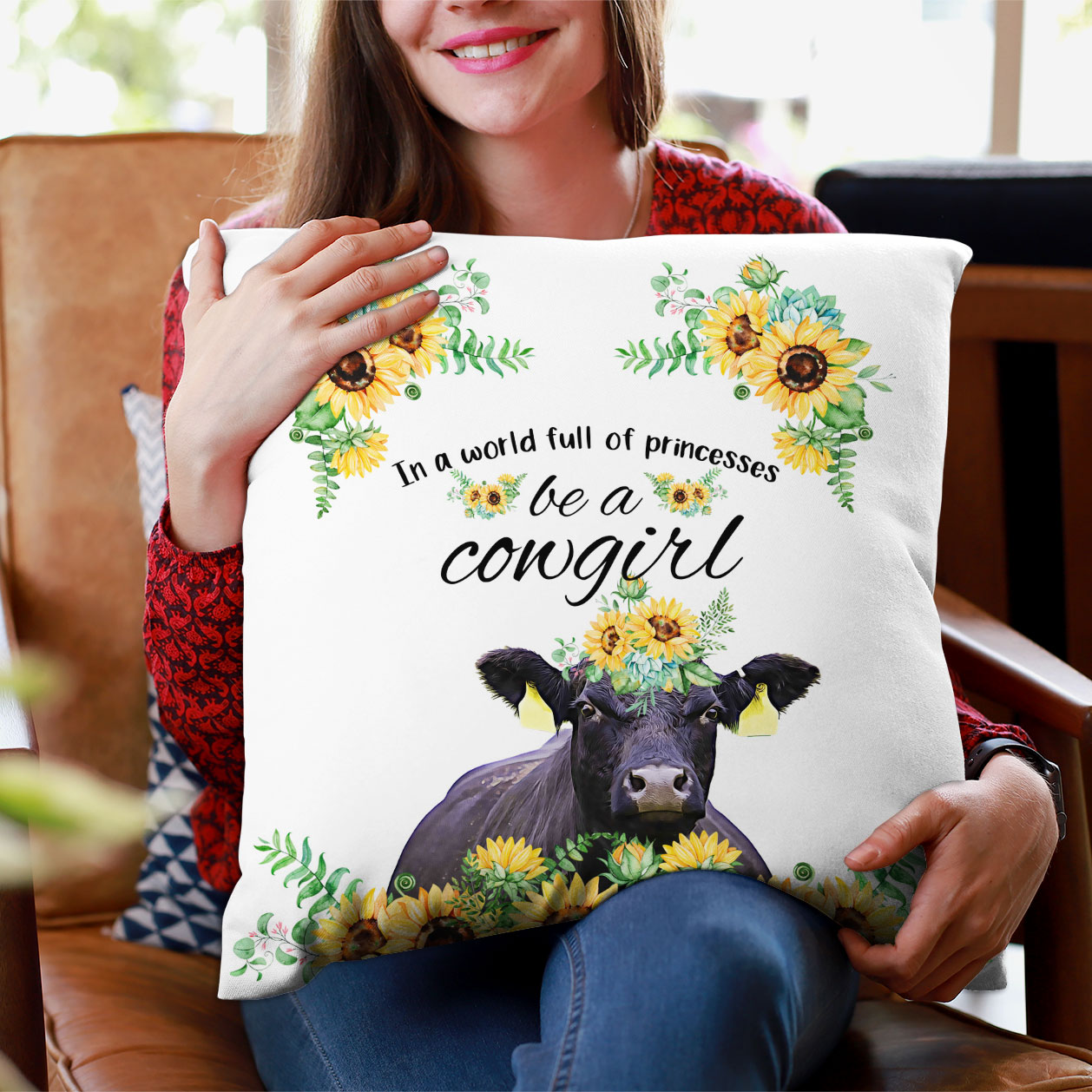 Black Angus Be A Cowgirl Pillow Case