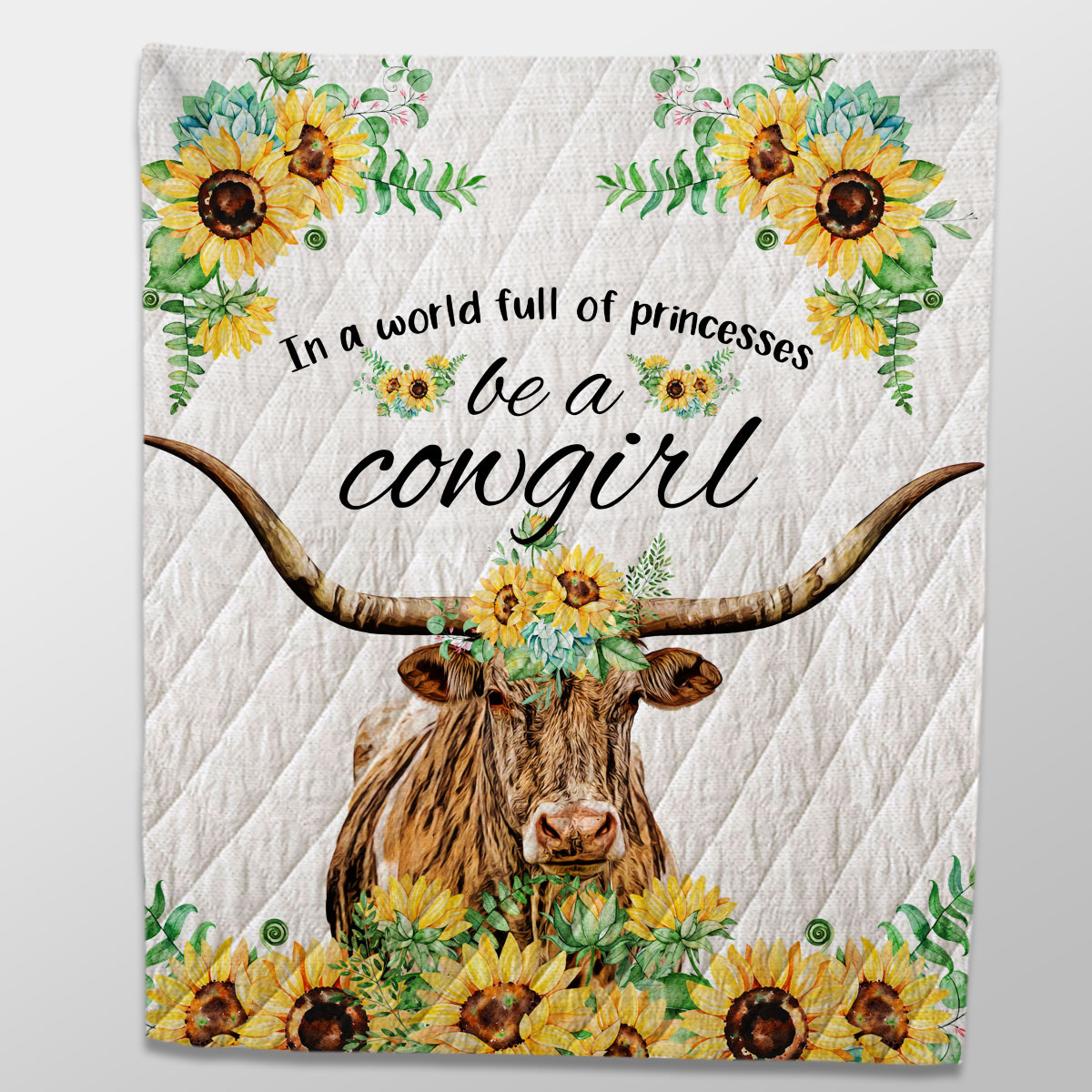 TX Longhorn Be A Cowgirl Quilt
