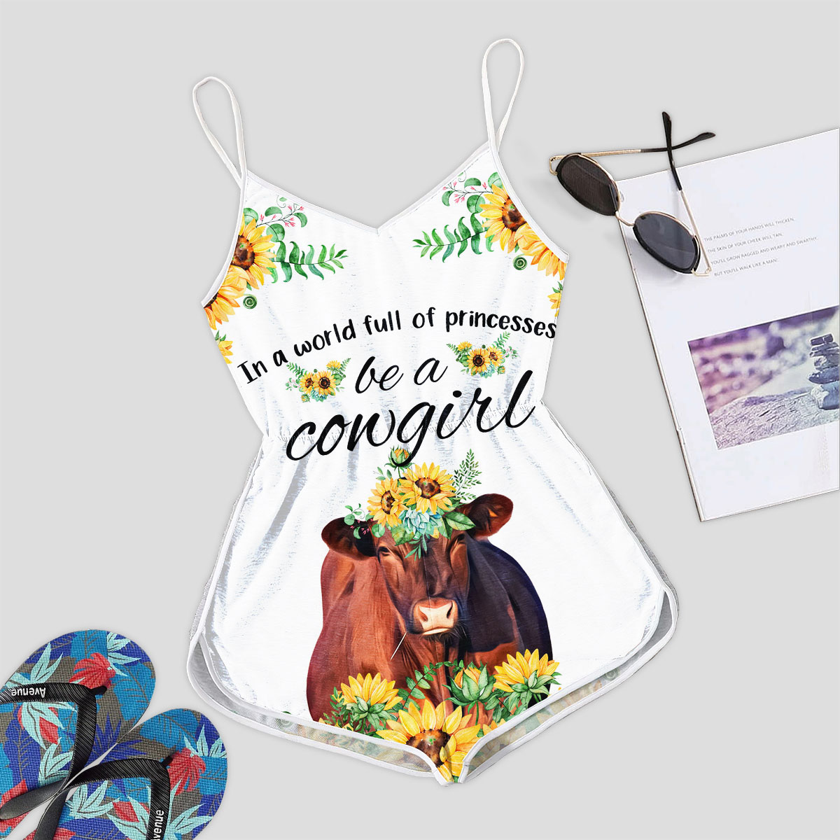 Red Angus Be A Cowgirl Romper