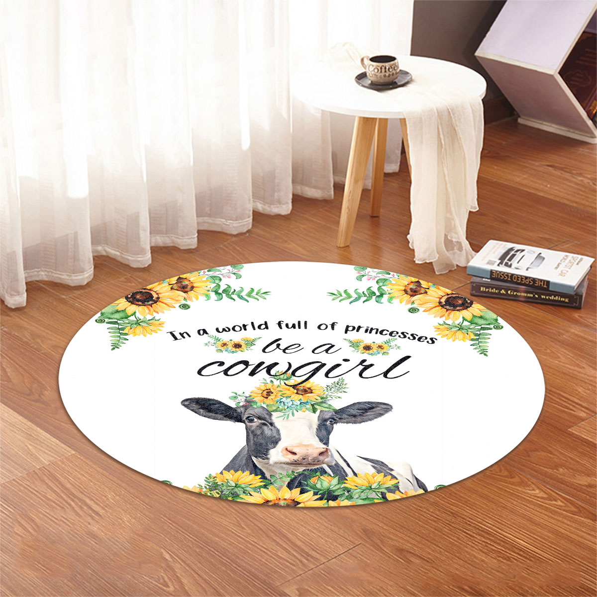 Holstein Be A Cowgirl Round Rug