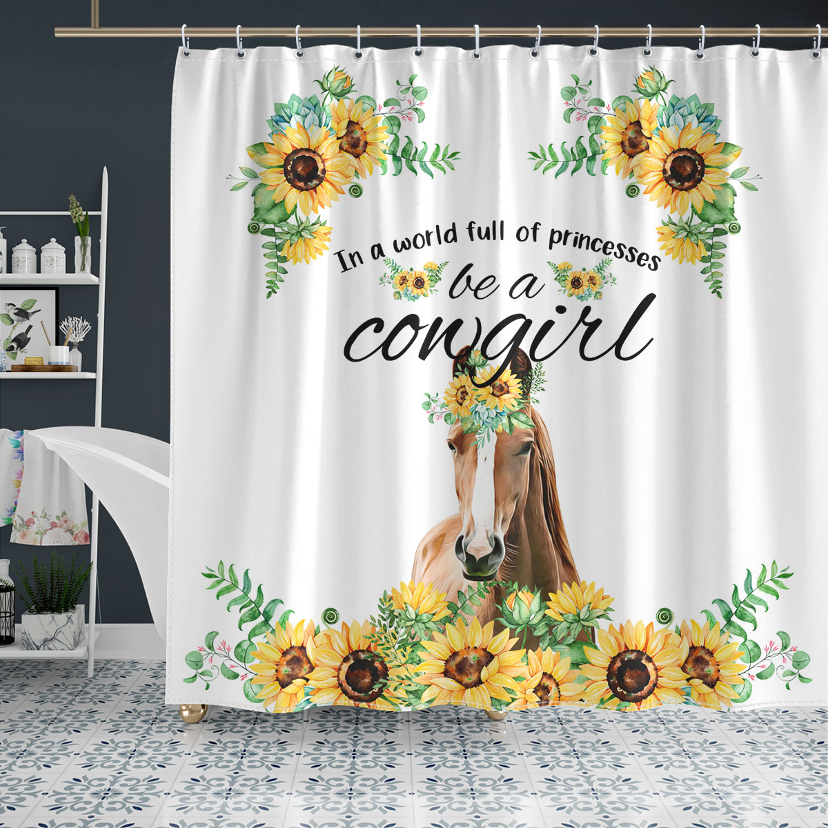 Horse Be A Cowgirl Shower Curtain