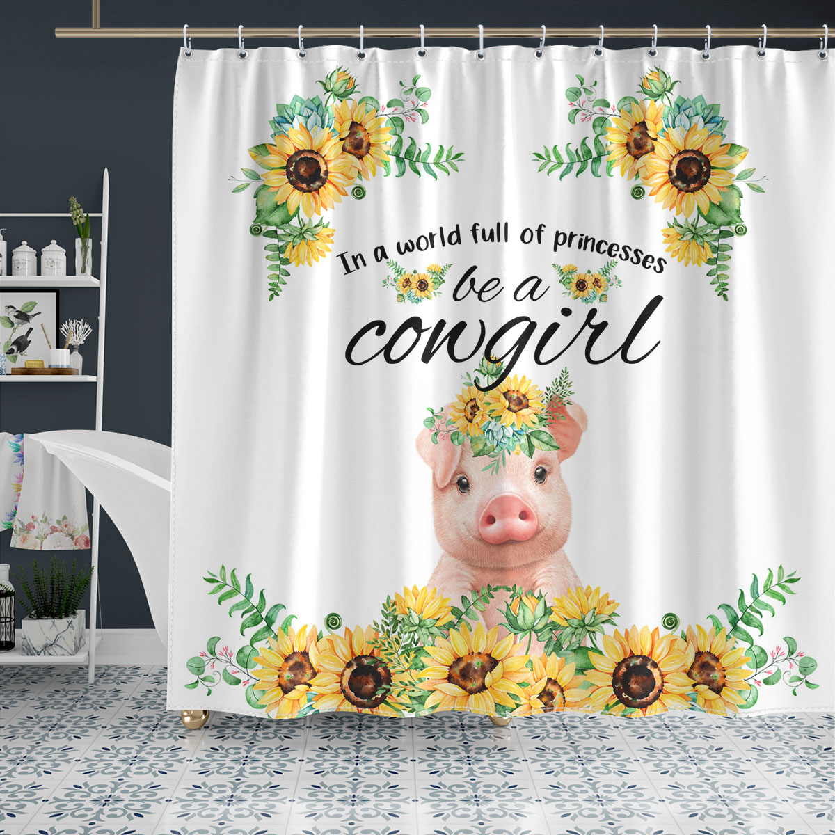 pig Be A Cowgirl Shower Curtain