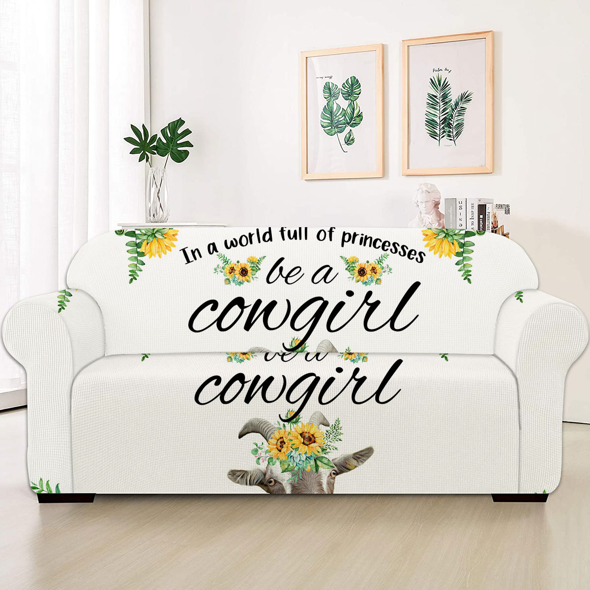Goat Be A Cowgirl Sofa Cover
