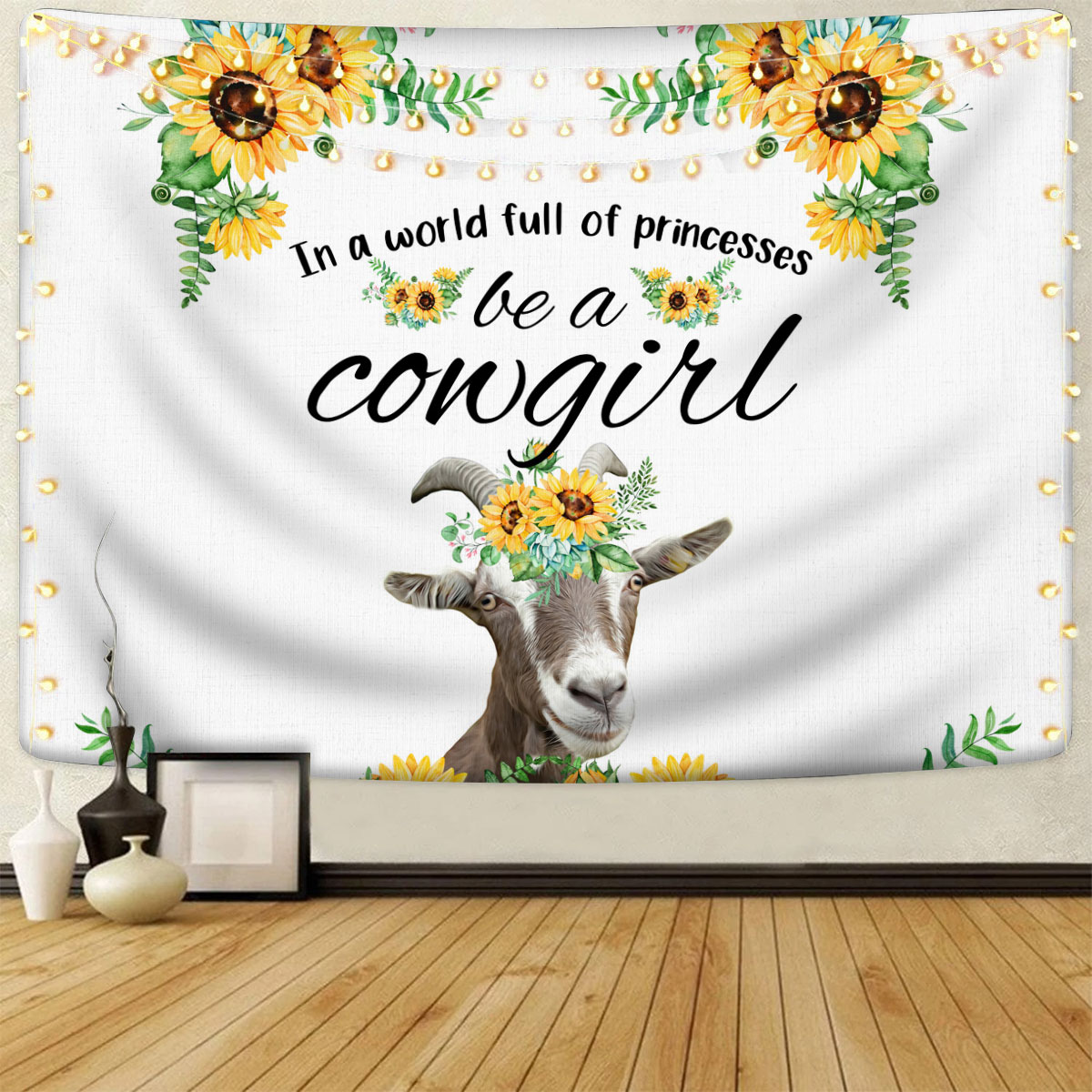 Goat Be A Cowgirl Tapestry