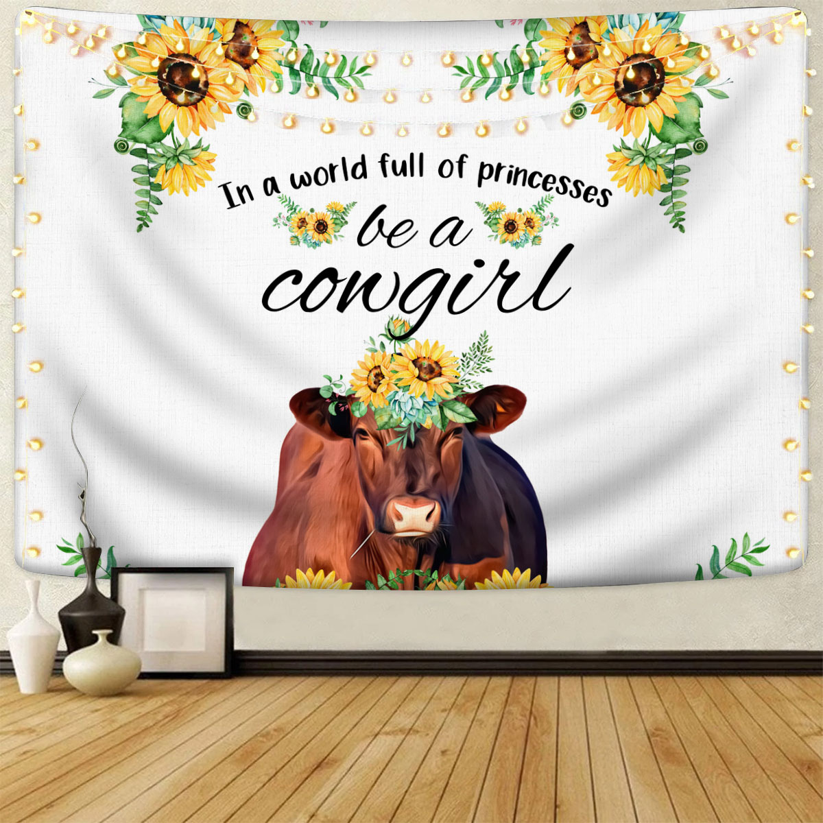Red Angus Be A Cowgirl Tapestry