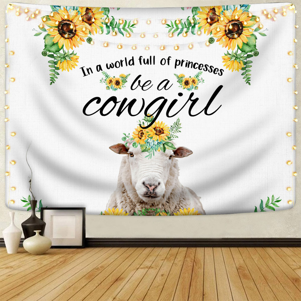 Sheep Be A Cowgirl Tapestry
