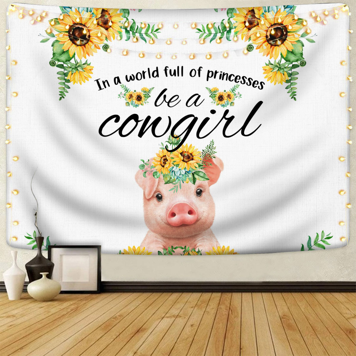 pig Be A Cowgirl Tapestry