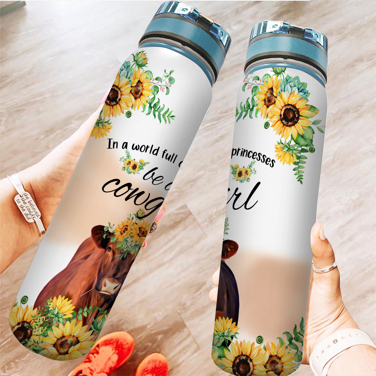 Red Angus Be A Cowgirl Tracker Bottle