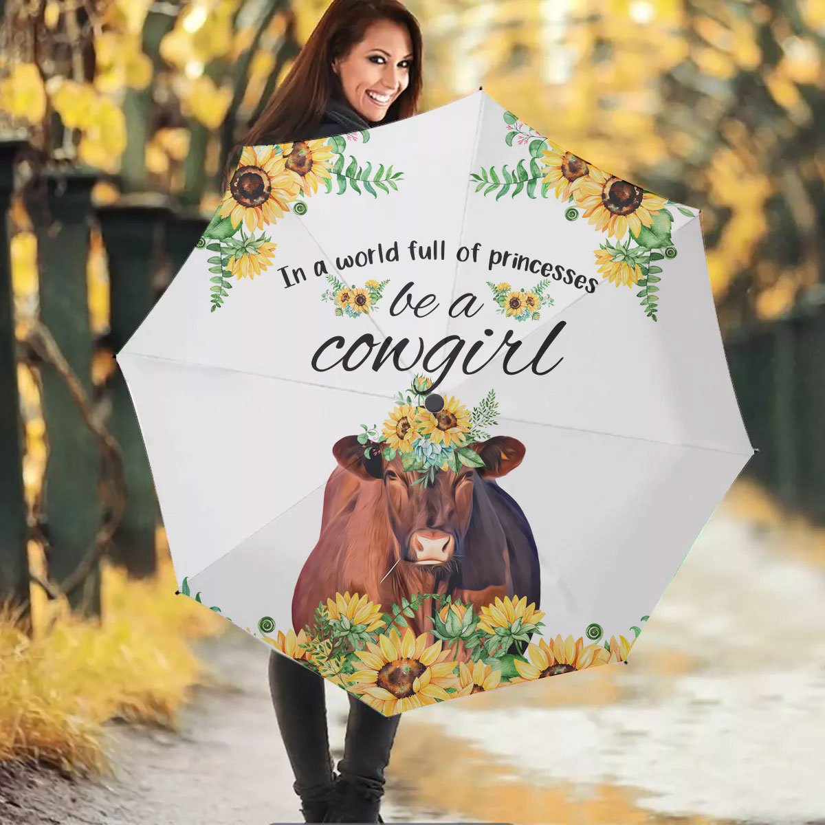Red Angus Be A Cowgirl Umbrella