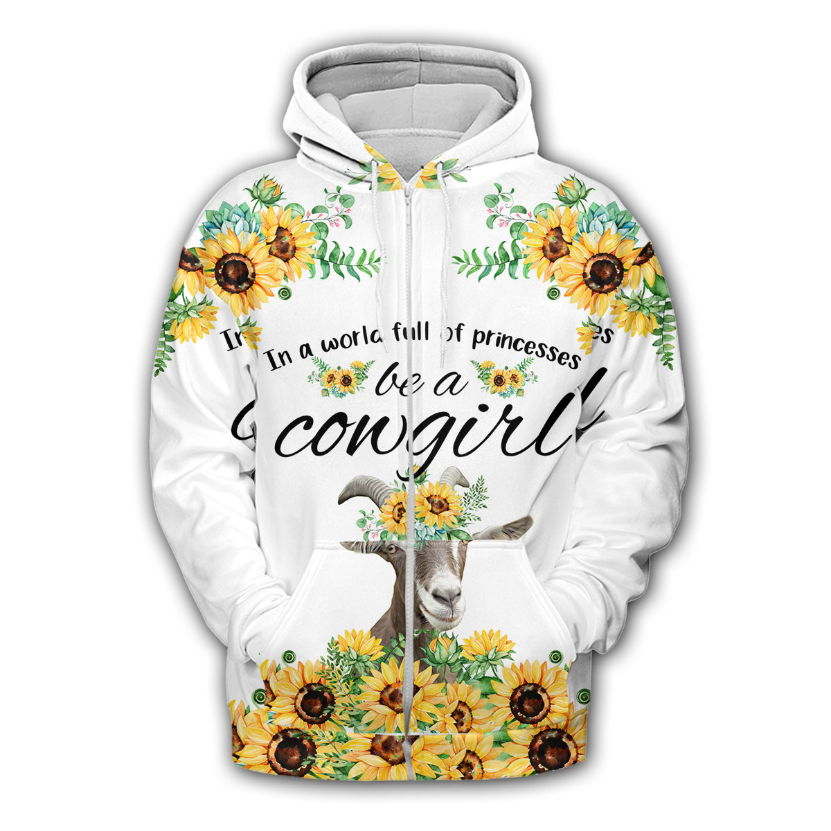 Goat Be A Cowgirl Zip Hoodie
