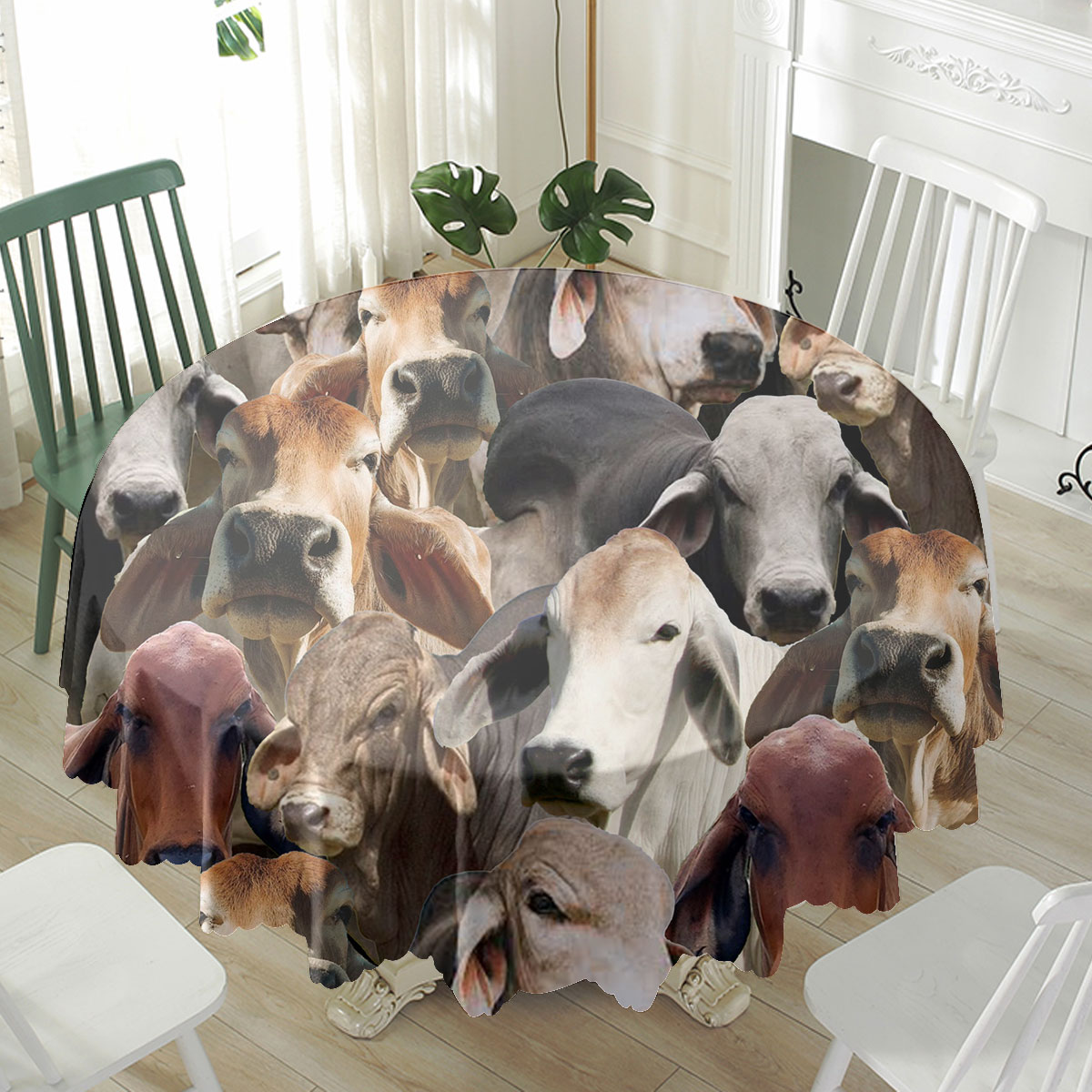 Brahman Herd Pattern Waterproof Tablecloth
