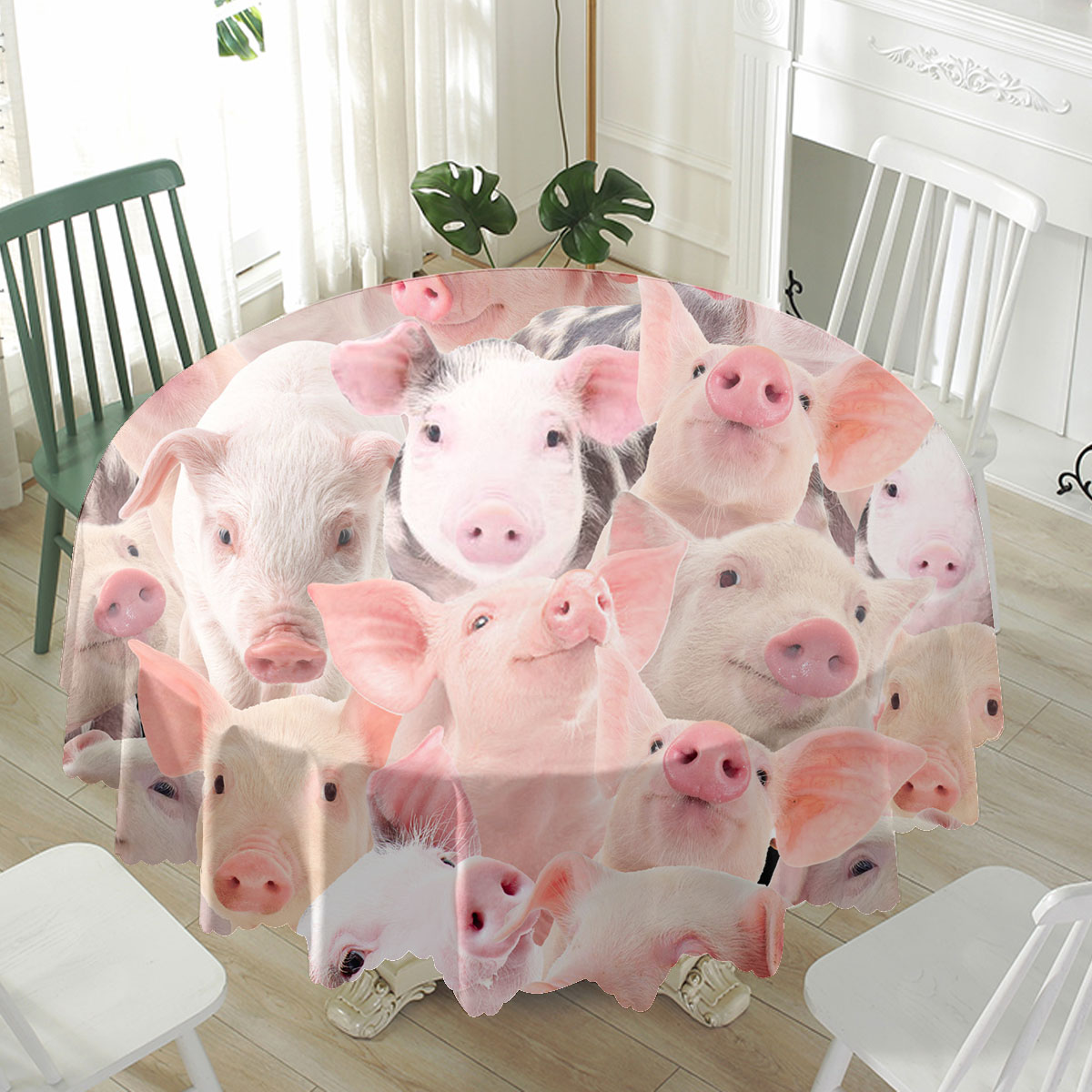 Pig Herd Pattern Waterproof Tablecloth