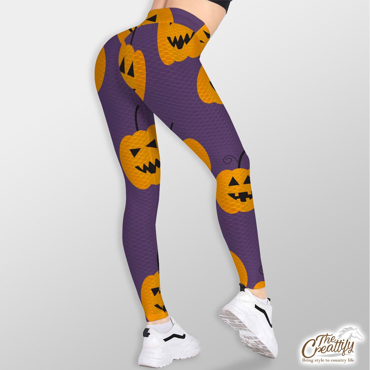 Pumpkin Halloween Scary Jack O Lantern TikTok Leggings