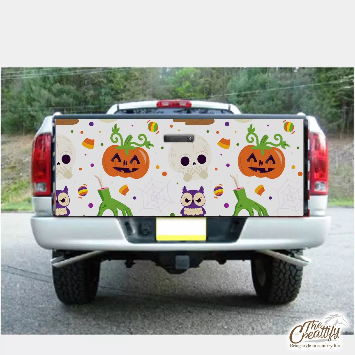 Creepy Hand, Skull and Tombstone, Halloween Horror Nights Light Truck Bed Decal