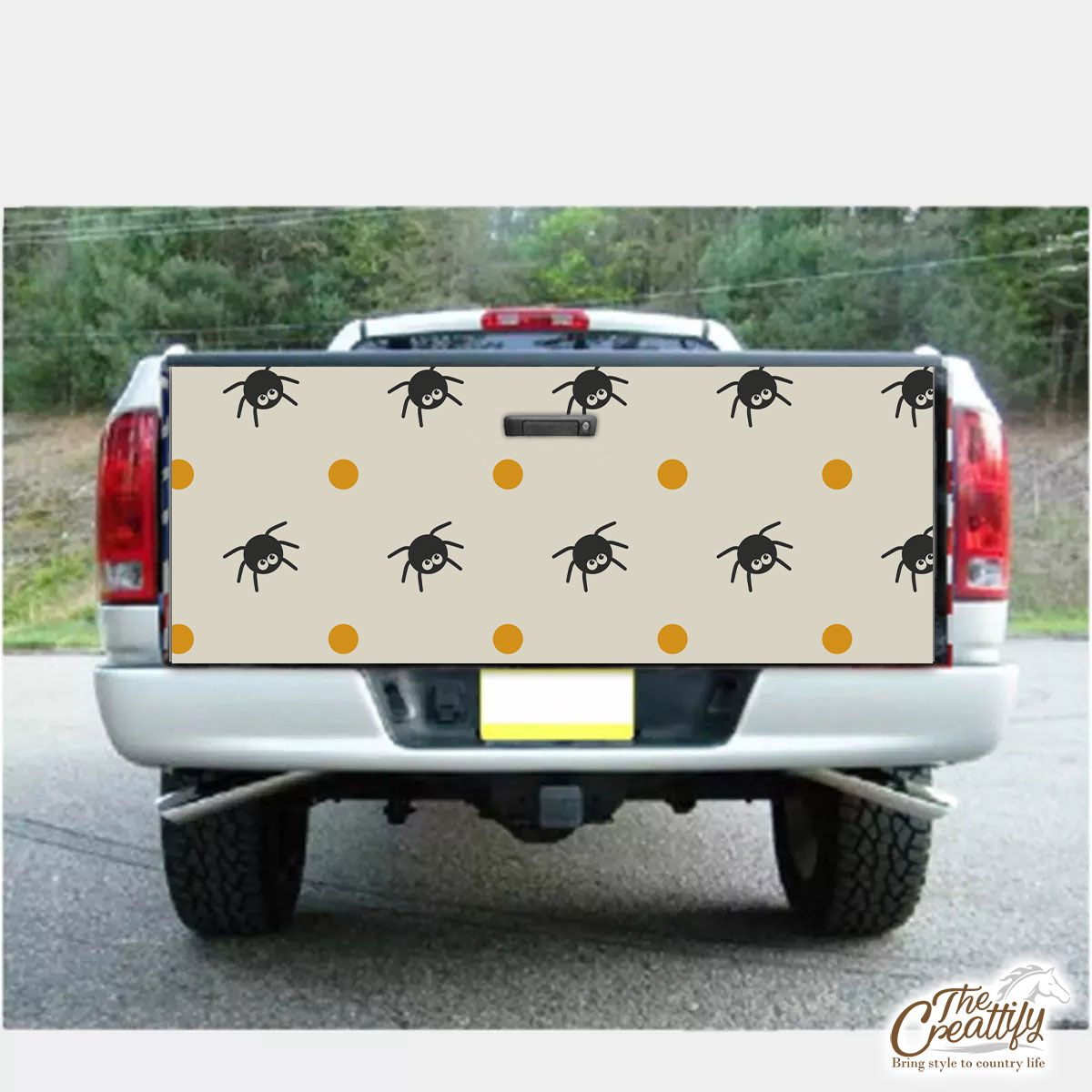 Cute Black Spider Halloween Truck Bed Decal