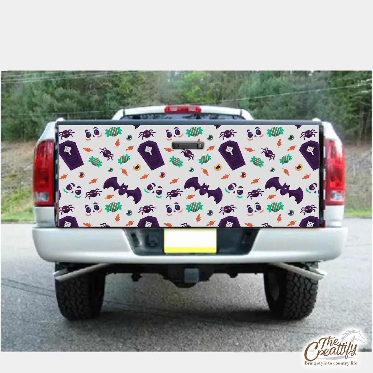 Funny Halloween Bats, Candy, Spider Truck Bed Decal