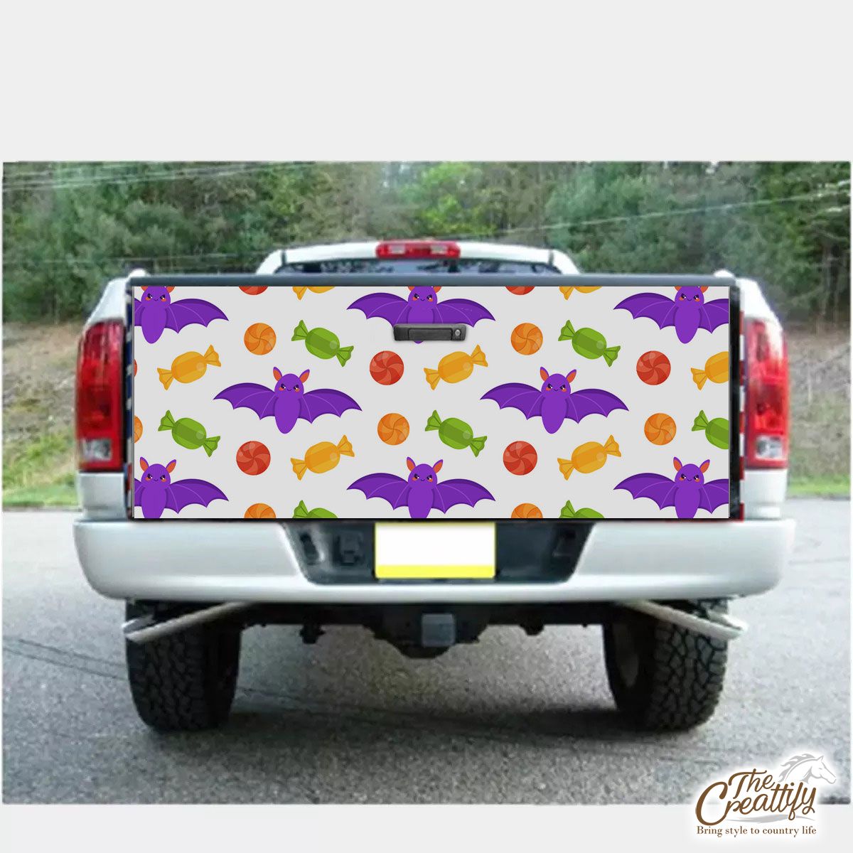 Halloween Cand and Bats Truck Bed Decal