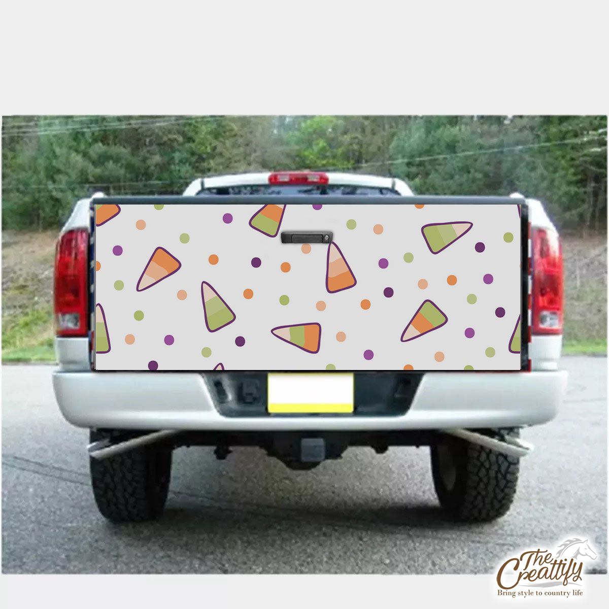 Halloween Candy Seamless Pattern With Polka Dot Truck Bed Decal