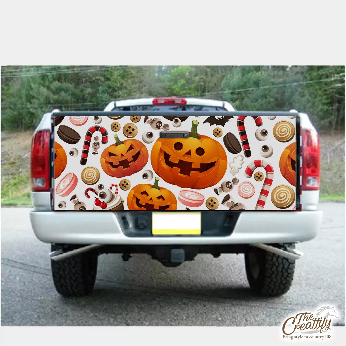 Halloween Party Food On White Background Truck Bed Decal