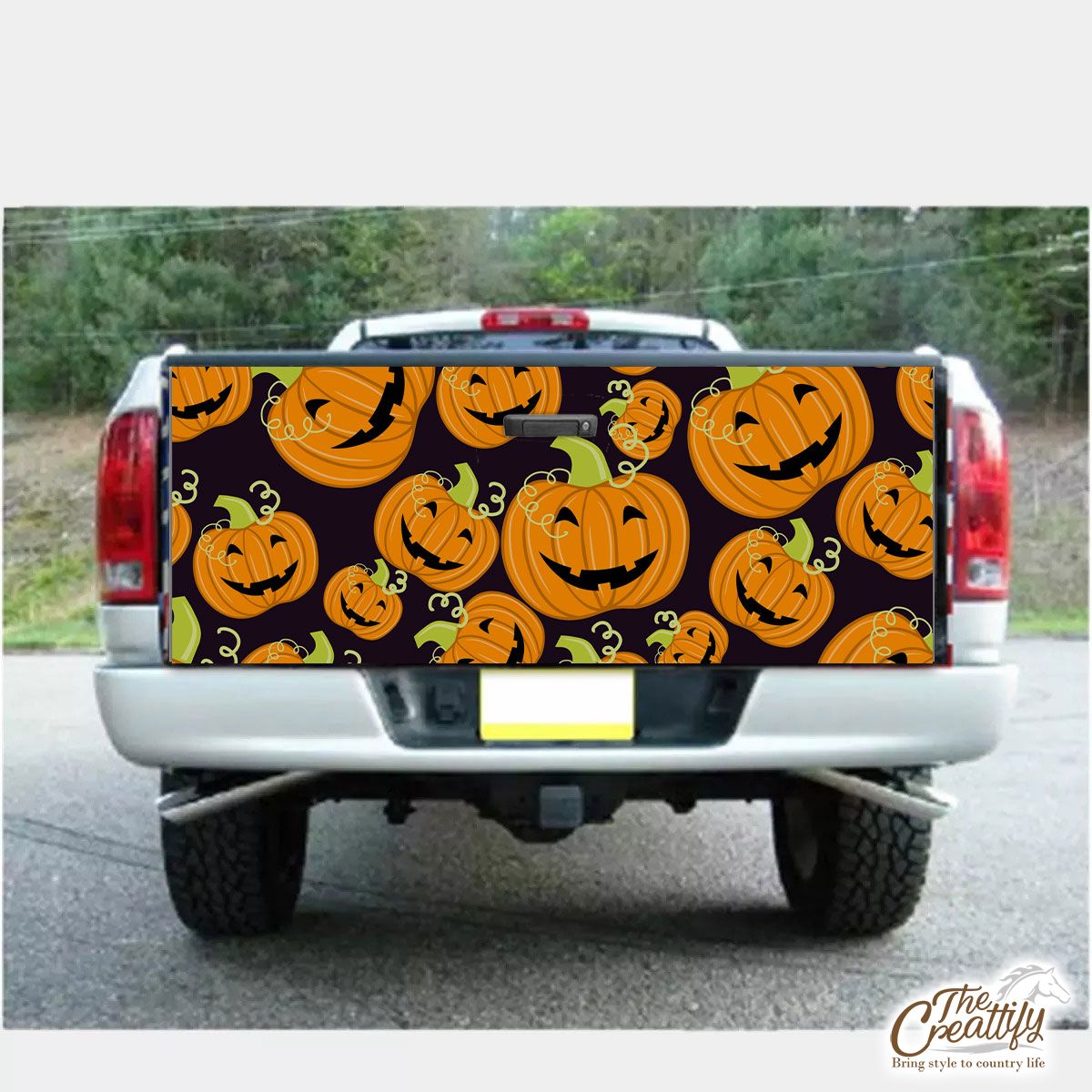 Halloween Pumpkin Scary Jack O Lantern Truck Bed Decal
