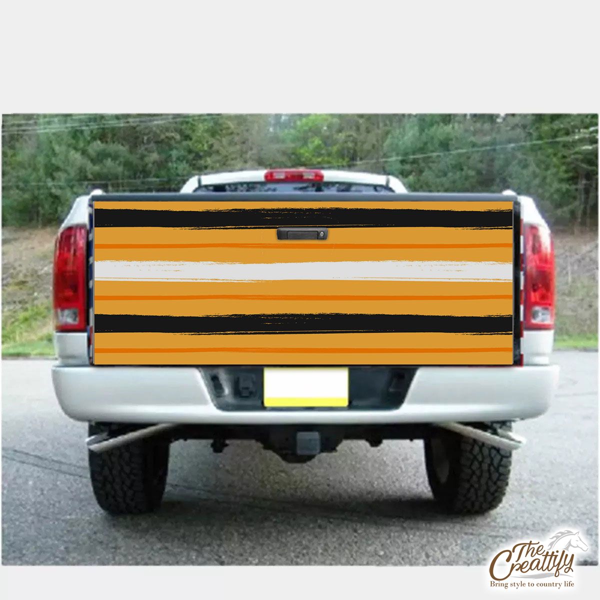 Halloween Yellow Line Pattern Truck Bed Decal