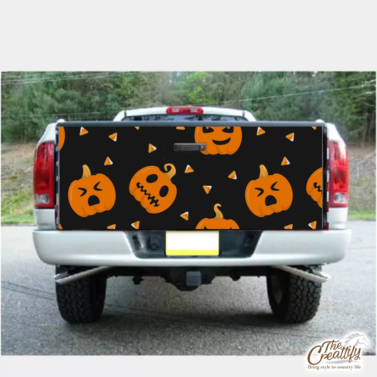 Pumpkin Halloween Scary Jack O Lantern Medium Truck Bed Decal