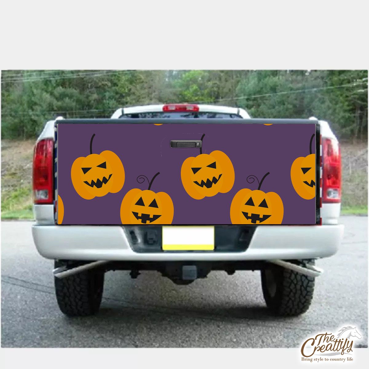 Pumpkin Halloween Scary Jack O Lantern Truck Bed Decal