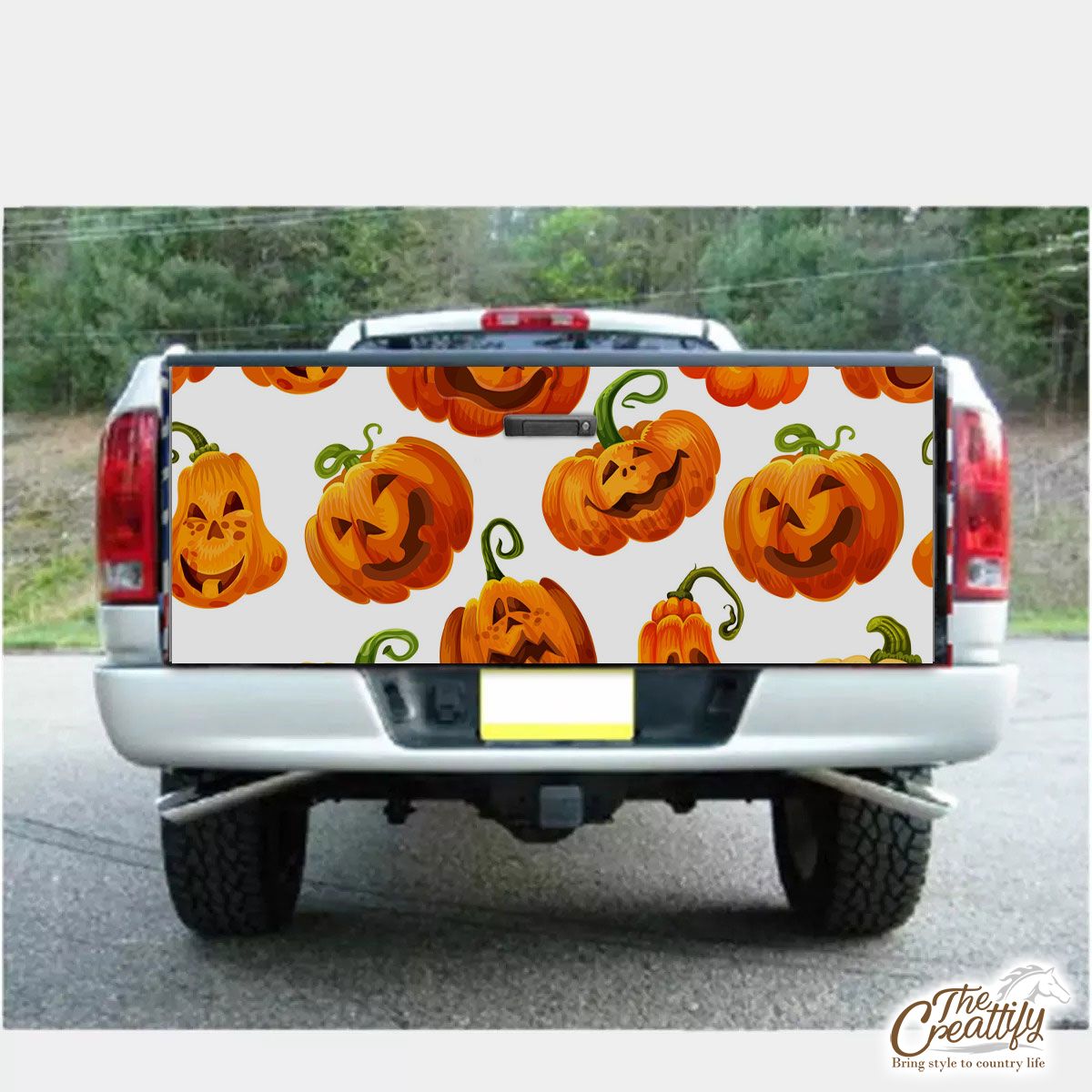 Scary Halloween Pumpkin Jack O Lantern Truck Bed Decal