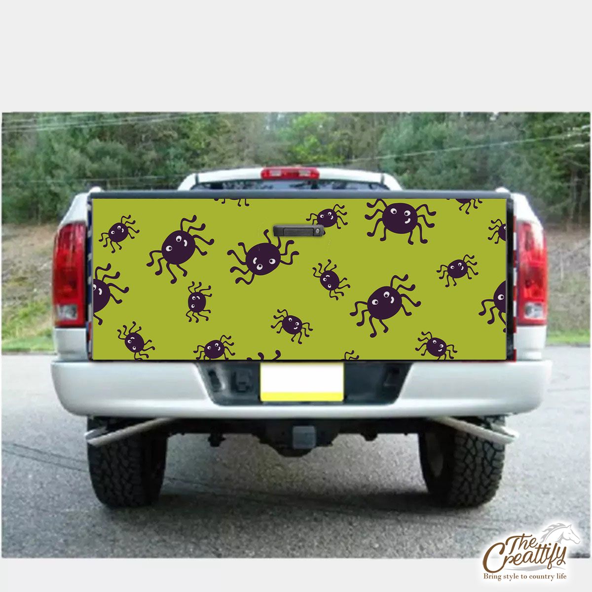 Scary Halloween Spider Seamless Pattern Truck Bed Decal