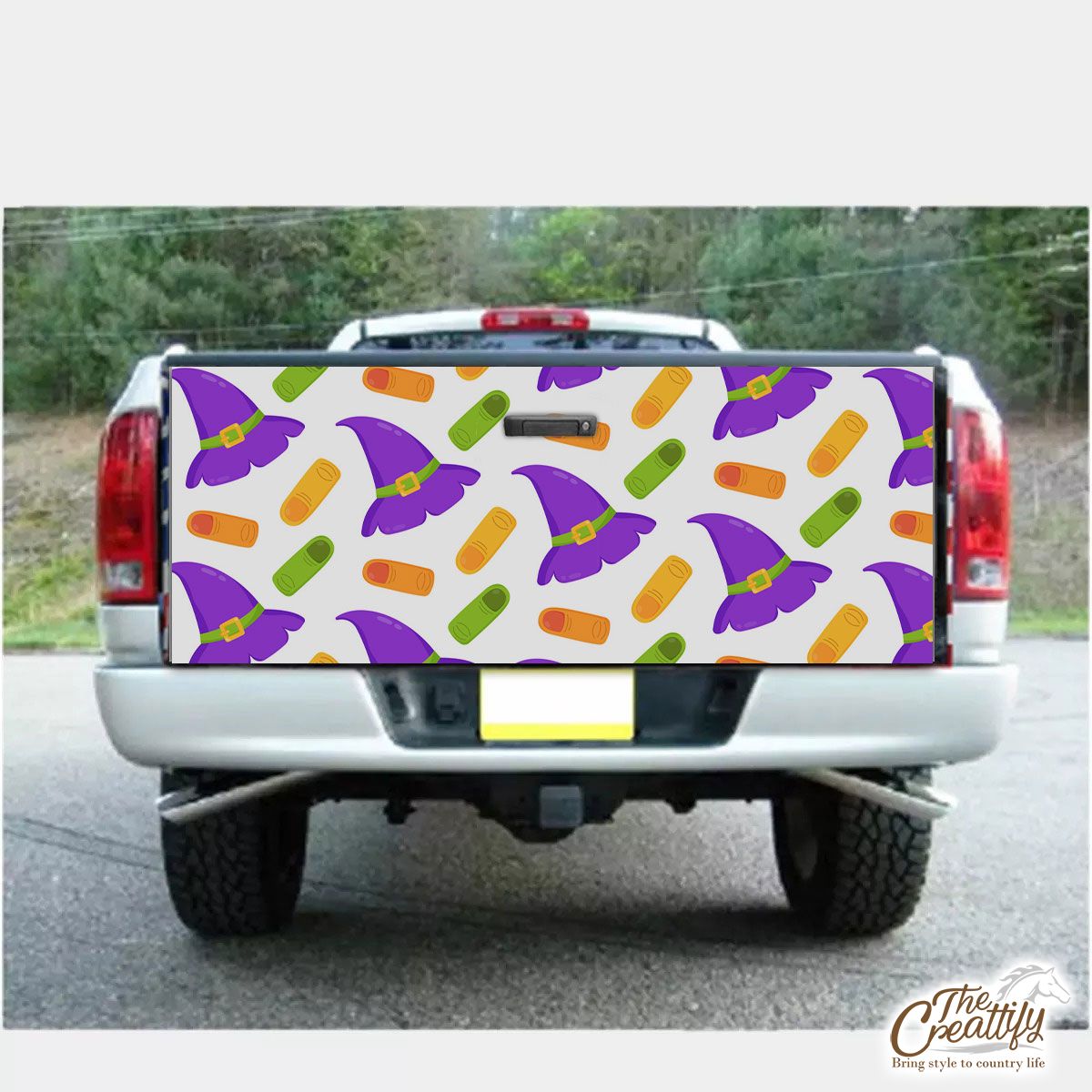 Witch Hat With Finger Halloween Truck Bed Decal