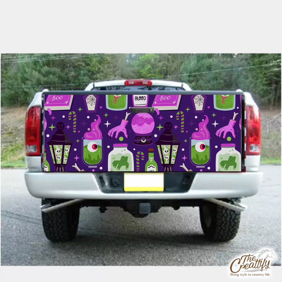Witch Potions, Creepy Hand, Blood, Wicked Witches Dark Halloween Truck Bed Decal