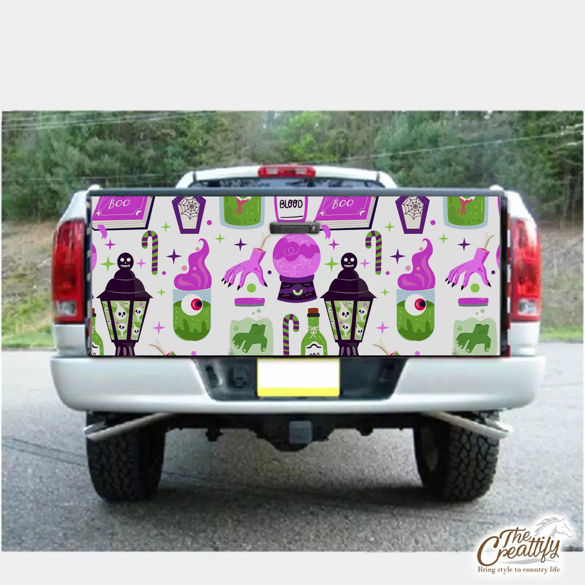 Witch Potions, Creepy Hand, Blood, Wicked Witches Light Halloween Truck Bed Decal