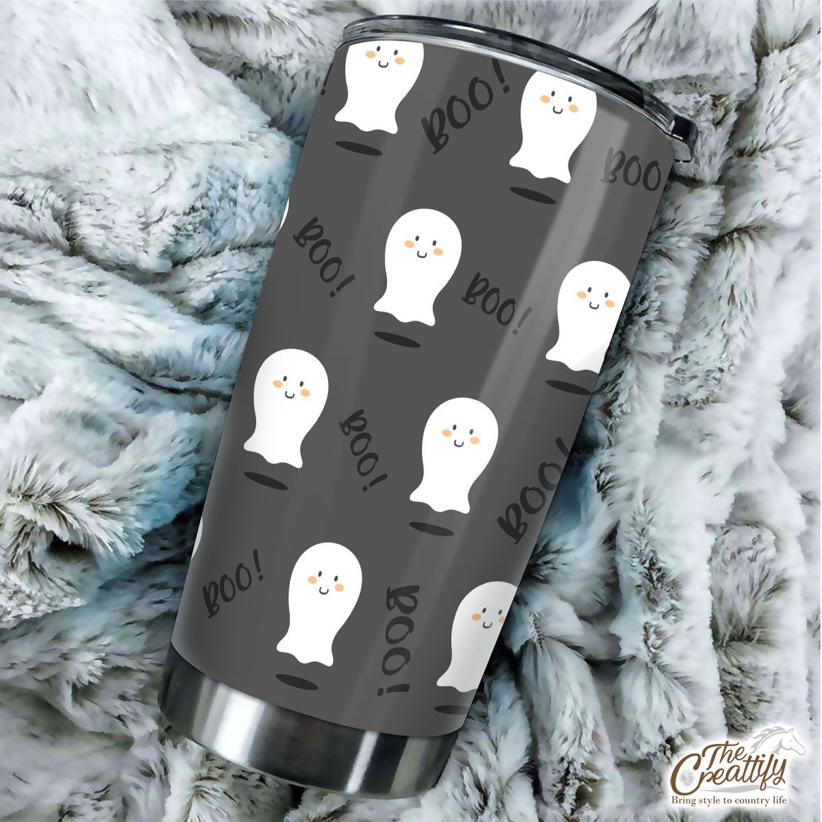 Cute and Funny White Boo Ghost Halloween Tumbler
