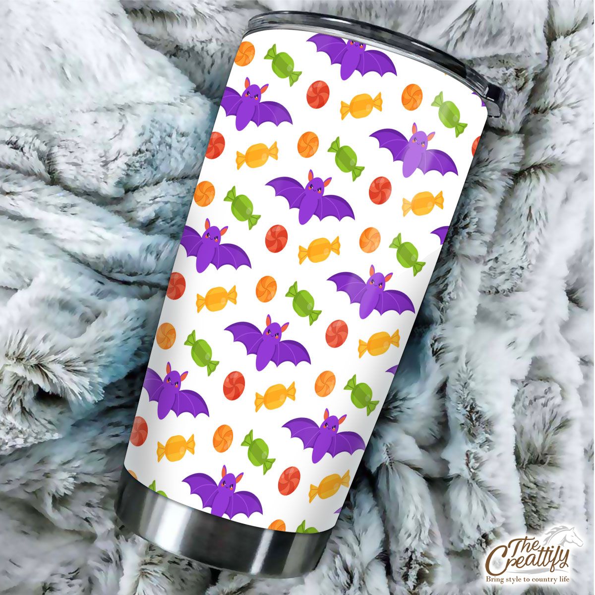 Halloween Cand and Bats Tumbler