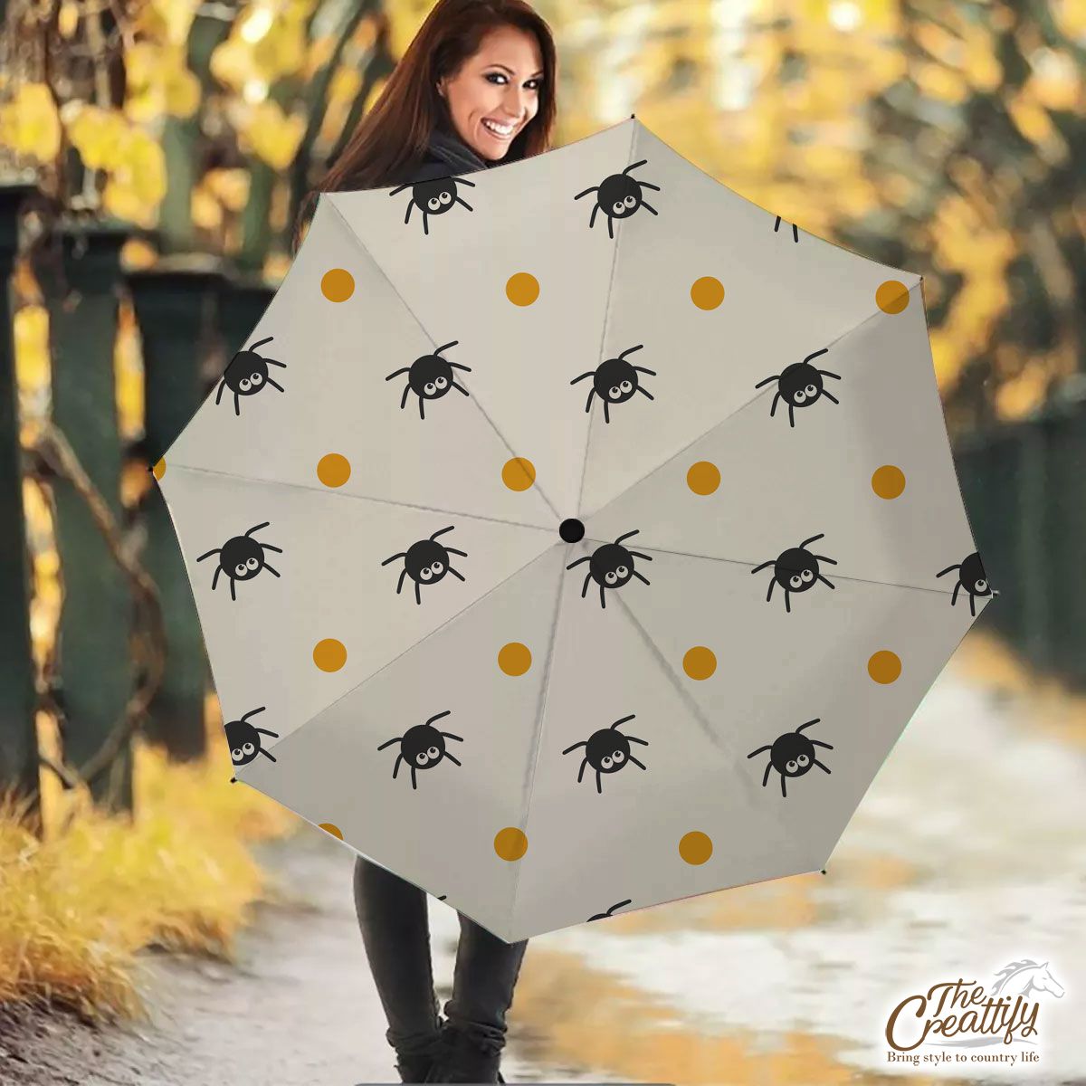 Cute Black Spider Halloween Umbrella
